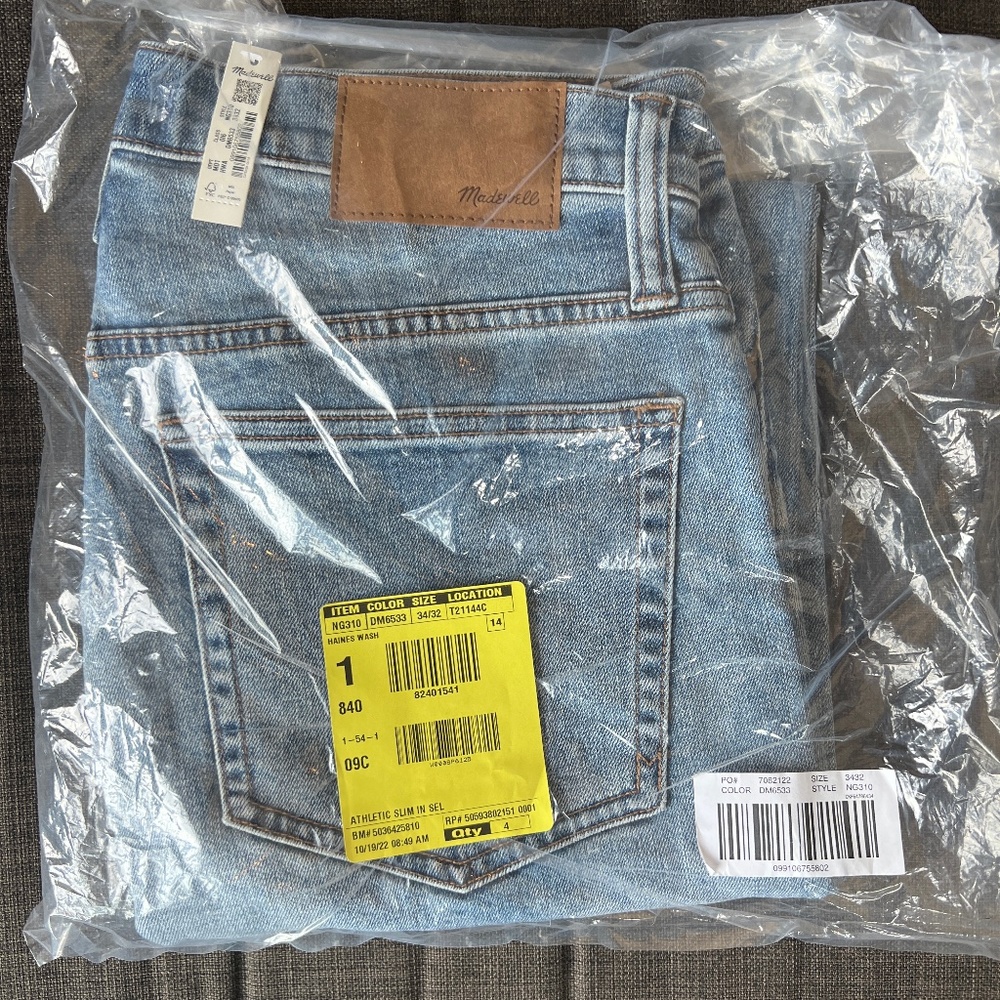 Men’s Madewell Jeans 34x32 BNWT